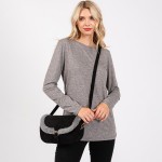 Wholesale velvet Cross Body Bag Sherpa Detail Buckle Closure Magnetic Buckle Clo