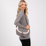 Wholesale velvet Cross Body Bag Sherpa Detail Buckle Closure Magnetic Buckle Clo