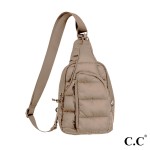 Wholesale c C BGS Puffer Padding Sling Bag Full Zipper Closure Main Body One Mes
