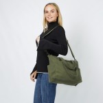 Wholesale corduroy Tote Bag Removable Crossbody Strap Full Zipper Closure Two Op