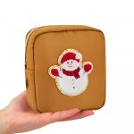 Wholesale christmas Chenille Patch Nylon Pouch Full Zipper Closure Lined Body T