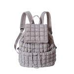 Wholesale nylon Quilted Puffer Backpack Magnetic Flap Closure Drawstring Closure