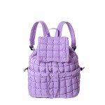 Wholesale nylon Quilted Puffer Backpack Magnetic Flap Closure Drawstring Closure