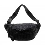 Wholesale woven Vegan Leather Cross Body Bag Adjustable Buckle Strap Three Exter