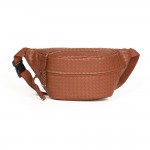 Wholesale woven Vegan Leather Cross Body Bag Adjustable Buckle Strap Three Exter