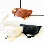 Wholesale woven Vegan Leather Cross Body Bag Adjustable Buckle Strap Three Exter