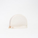 Wholesale vegan Woven Wedge Leather Wristlet Full Zipper Closure Three Inside Po