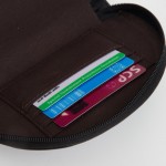 Wholesale vegan Woven Wedge Leather Wristlet Full Zipper Closure Three Inside Po
