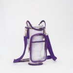 Wholesale clear Cross Body Bag Tumbler Leather Trim Velcro Closure Adjustable De