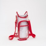 Wholesale clear Cross Body Bag Tumbler Leather Trim Velcro Closure Adjustable De