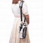 Wholesale clear Cross Body Bag Tumbler Leather Trim Velcro Closure Adjustable De