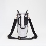 Wholesale clear Cross Body Bag Tumbler Leather Trim Velcro Closure Adjustable De
