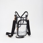 Wholesale clear Cross Body Bag Tumbler Leather Trim Velcro Closure Adjustable De