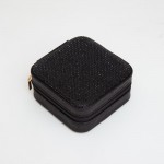 Wholesale rhinestone Studded Jewelry Box Full Zipper Closure Removable Divider O
