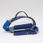 Wholesale clear Crossbody Football Bag Vegan Leather Trim Zip Closure Two Remova
