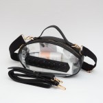 Wholesale clear Crossbody Football Bag Vegan Leather Trim Zip Closure Two Remova