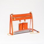 Wholesale clear Crossbody Bag Vegan Leather Trim Sunglasses Holder Zip Closure R