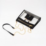 Wholesale clear Crossbody Bag Vegan Leather Trim Sunglasses Holder Zip Closure R