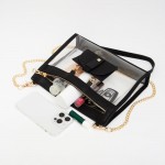 Wholesale clear Crossbody Bag Vegan Leather Trim Sunglasses Holder Zip Closure R