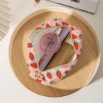 Wholesale strawberries Flowers Corduroy Make Up Pouch Full Zipper Closure One Op