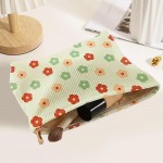 Wholesale corduroy Flowers Bow Pouch Zip Closure Lined Body L T D