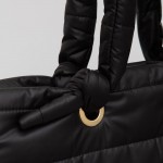Wholesale puffer Tote Bag Knotted Handles Magnetic Closure Outer Pockets Lined B
