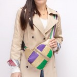 Wholesale gold Vegan Leather Glitter Mardi Gras Sling Bag Guitar Strap Full Zipp