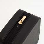 Wholesale vegan Leather Travel Jewelry Box Diamond Stitch Detail Full Zipper Clo