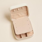 Wholesale floral Print Vegan Leather Travel Jewelry Box Full Zipper Closure Mirr