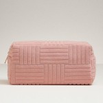 Wholesale quilted Terry Cloth Travel Pouch Full Zip Closure L T D Polyester