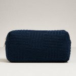 Wholesale quilted Terry Cloth Travel Pouch Full Zip Closure L T D Polyester
