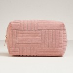 Wholesale quilted Terry Cloth Travel Pouch Full Zip Closure L T D Polyester
