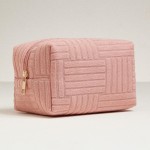 Wholesale quilted Terry Cloth Travel Pouch Full Zip Closure L T D Polyester