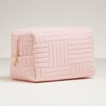 Wholesale quilted Terry Cloth Travel Pouch Full Zip Closure L T D Polyester
