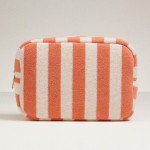 Wholesale stripe Terry Cloth Travel Pouch Full Zip Closure L T D Cotton Polyeste