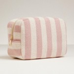 Wholesale stripe Terry Cloth Travel Pouch Full Zip Closure L T D Cotton Polyeste