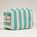 Wholesale stripe Terry Cloth Travel Pouch Full Zip Closure L T D Cotton Polyeste