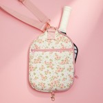 Wholesale floral Printed Pickle Ball Racket Bag Full Zip Closure External Zip Po