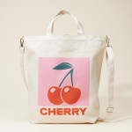 Wholesale fruit Printed Canvas Tote Bag Full Zip Closure Internal Open Pocket Re