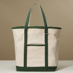 Canvas Tote Bag 

- 1 Open External Pocket 
- Metal Key Ring 
- 1 Open Internal Pocket 
- Handle Drop 8" L
- Approximately 18" L X 13" T X 8" D
- 100% Cotton 