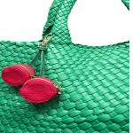 Wholesale vegan Leather Fruit Coin Pouch Key Ring Full Zip Closure L
