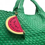 Wholesale vegan Leather Fruit Coin Pouch Key Ring Full Zip Closure L