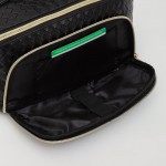 Wholesale woven Vegan Leather Travel Makeup Bag Full Zipper Closure Outer Zip Po