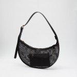 Rounded Mesh Tote Bag With Vegan Leather Trim & Removable Wallet 

- Zip Closure
- Removeable Vegan Leather Wallet 
- Adjustable Handle 7"-11" L
- Approximately 12.5" L X 6" T X .75" D