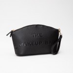 Wholesale vegan Leather Makeup Bag Embossed MAKEUP BAG Detail Full Zip Closure R