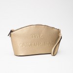 Wholesale vegan Leather Makeup Bag Embossed MAKEUP BAG Detail Full Zip Closure R