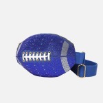 Wholesale rhinestone Glitter Football Crossbody Bag Zip Closure Lined Body Adjus