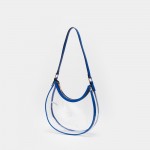 Clear Rounded Tote Bag With Vegan Leather Trim 

- Zip Closure
- Handle Drop 10" L 
- Approximately 10.5" L X 7" T X 3" W   