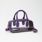 Wholesale clear Crossbody Tote Bag Vegan Leather Trim Zip Closure Removeable Veg