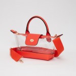 Wholesale clear Tote Crossbody Bag Vegan Leather Trim Full Zip Closure Twist Loc